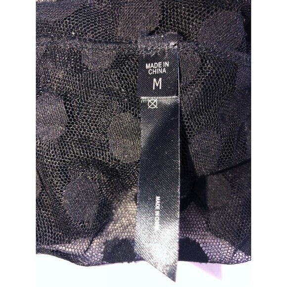 Nasty Gal S/M Lingerie Black Net Polka Dot Cut Out Cropped Sheer Goth - Picture 6 of 6